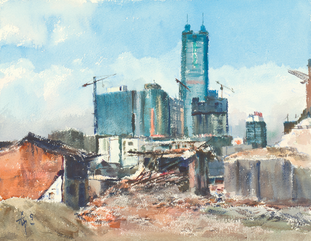 看展丨"陈希旦水彩画展"启幕,用水彩描绘城市之美