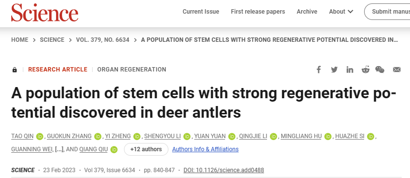 青科沙龙 | Deer-Science：鹿角再生对人类健康的启示_腾讯新闻