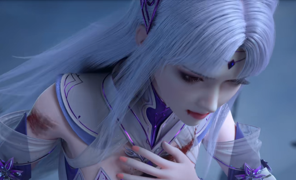 斗破苍穹:小医仙战损姿态来袭,胸衣破碎,浑身浴血,内八大长腿太令人