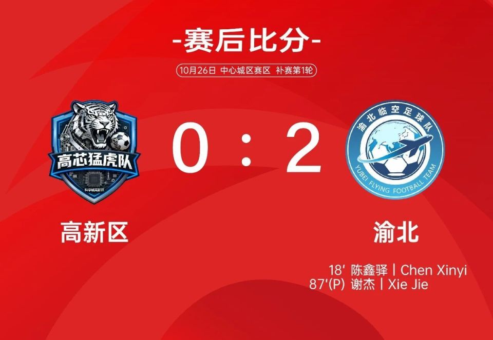 “渝超”10月26日比赛战报