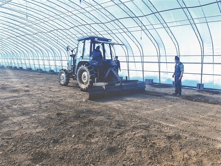 八五九分公司备春耕推广棚内机械化