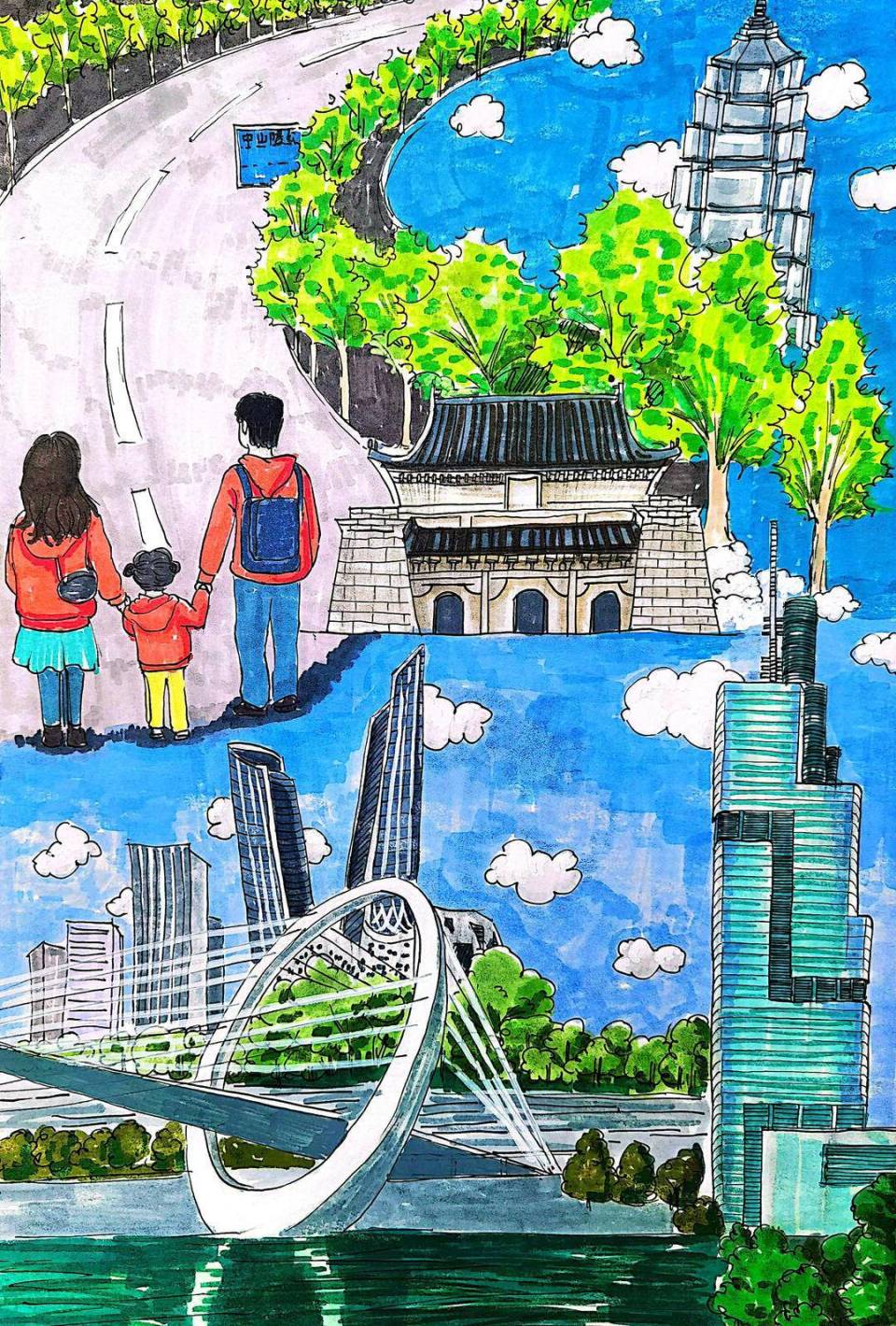 "寻访城市地标 手绘大美江苏"青少年绘画征集活动获奖名单揭晓