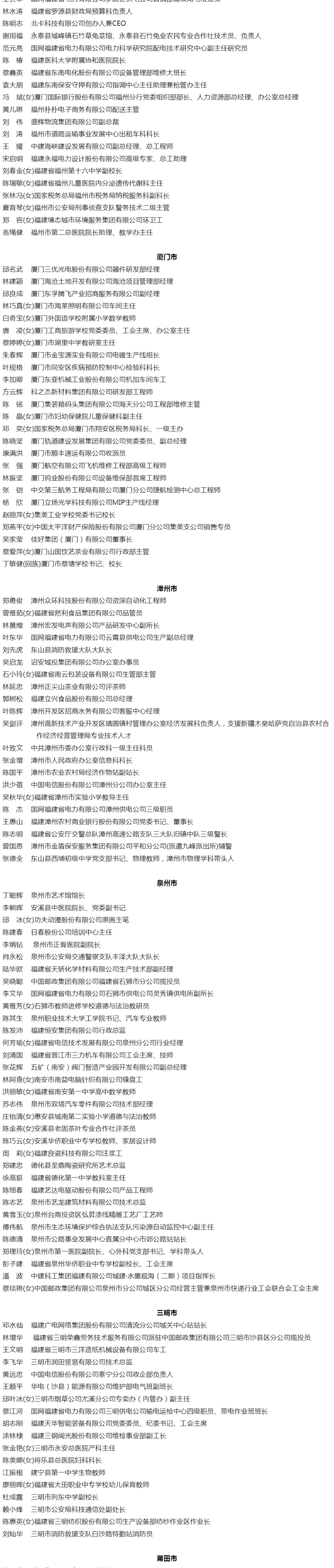 2024年福建省五一劳动奖和工人(五一)先锋号拟表彰人选(集体)公示