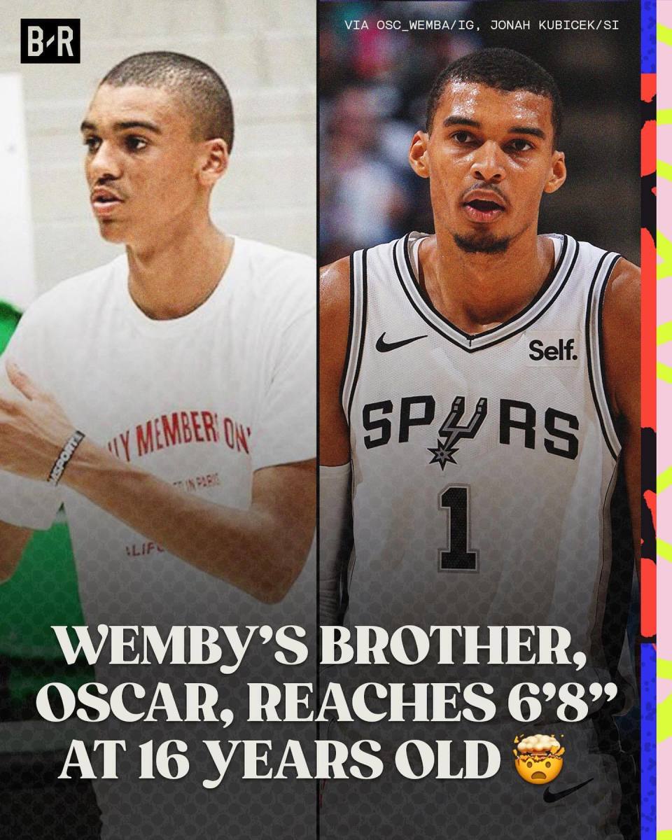 有资格参加26年选秀文班亚马16岁的弟弟奥斯卡身高已达2米03