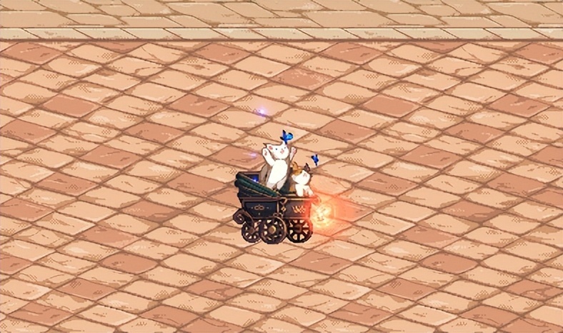 一般来说宠物只有一只,但是猫咪宠物却有两只,两只坐在滚轮车里,还有