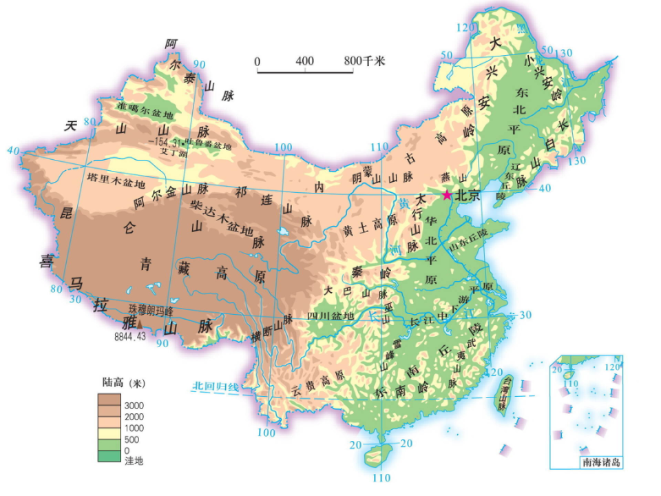 青藏高原地图上的位置图片