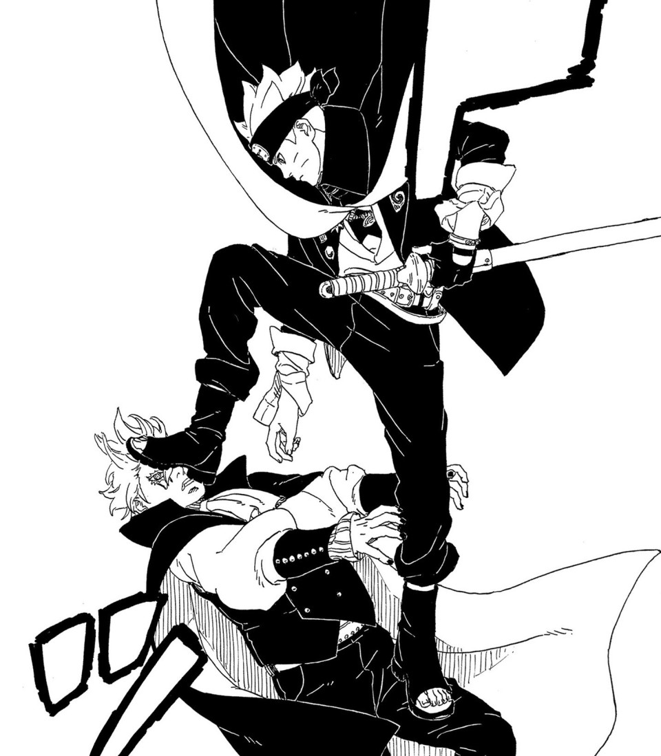 博人终于现身了,惊讶的是漩涡博人站在自己身上,一只脚踩在考德的脸上