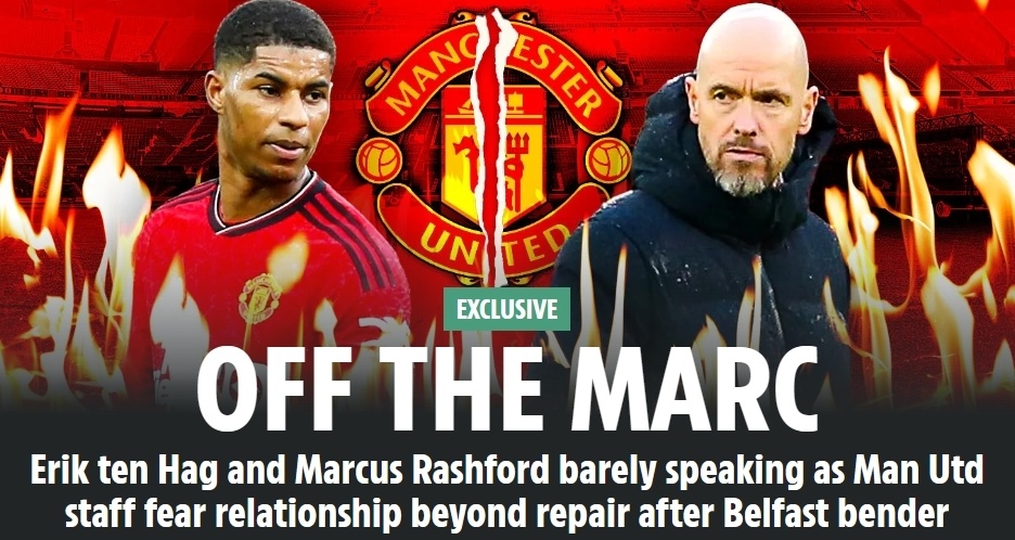 太阳报滕哈赫认为拉什福德在夜店事件欺骗自己两人几乎不说话