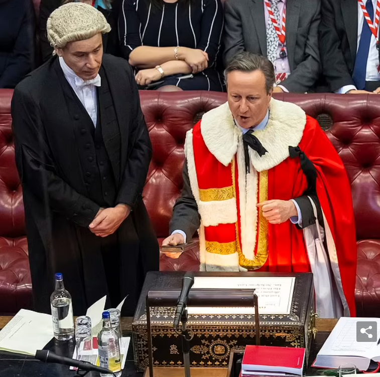 11月21日晚,前英国首相戴维61卡梅伦和他的妻子萨曼莎·卡梅伦一