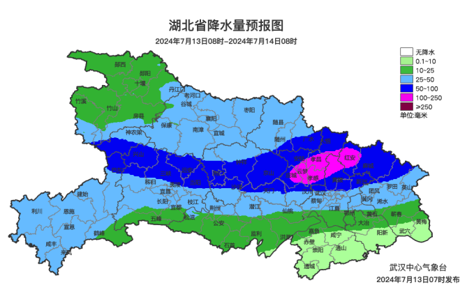 13日,我省中北部地区有大到暴雨,局地大暴雨;14日,鄂西北,鄂东北西部