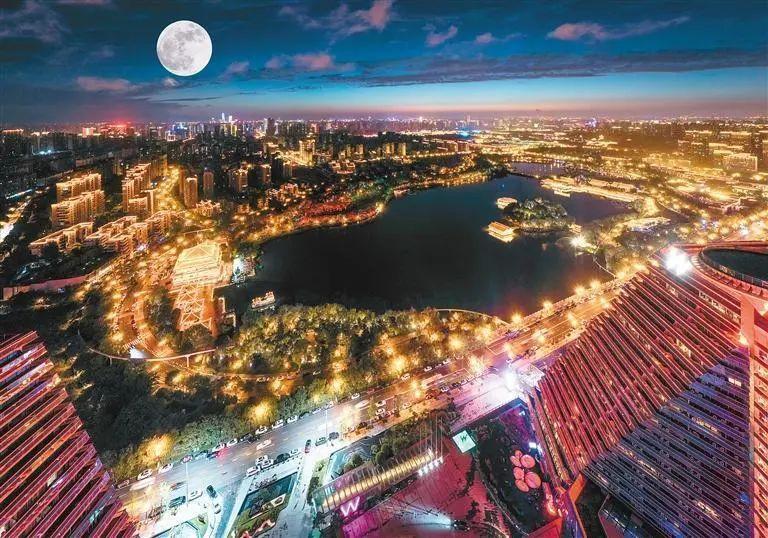 东莞长安公园夜景图片