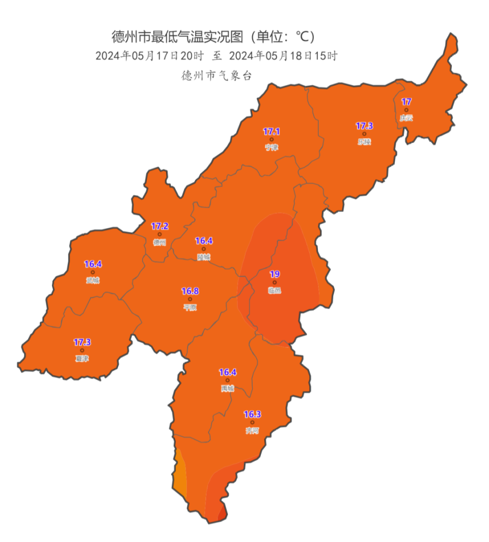 雷阵雨!高温橙警!德州最新天气预报!