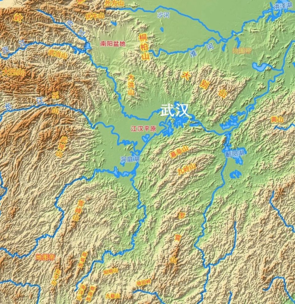 江汉平原地图上的位置图片