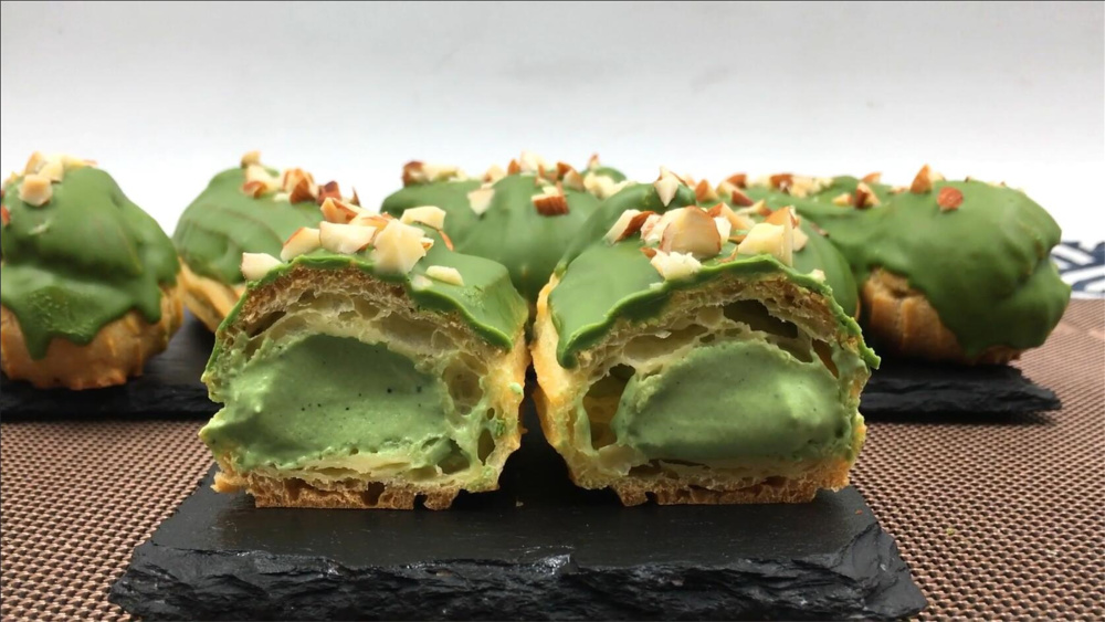 抹茶闪电泡芙抹茶奶油甜清新蜜外壳酥脆焦香