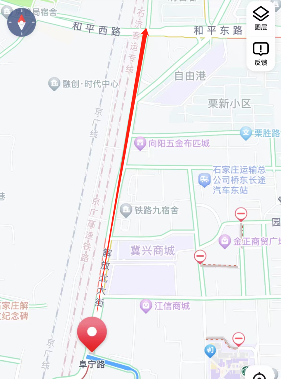 石家庄一路车的路线图图片