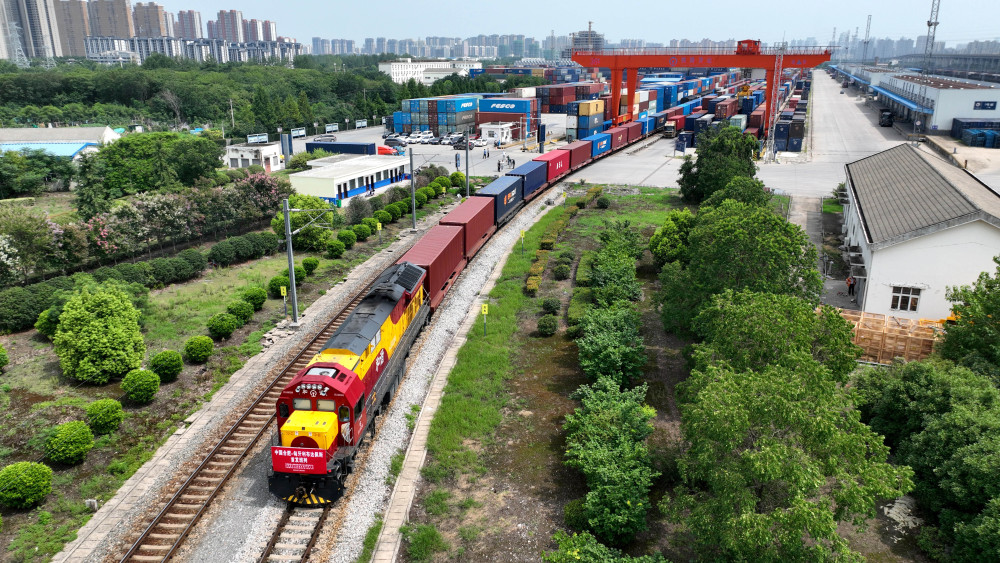 2022年7月29日,合肥至匈牙利布达佩斯的中欧班列从合肥北站物流基地驶