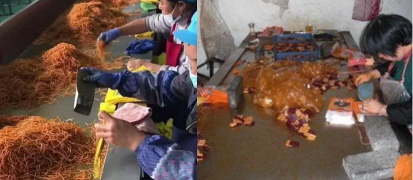 在这之后,甚至还流传出很多关于辣条的离谱流言:比如辣条是用尸油