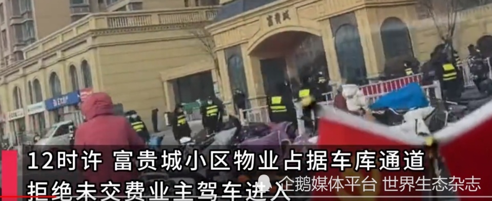 石家庄一小区物业禁止未交费业主驾车进入，引发业主集体抗议_腾讯新闻