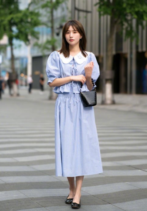被"深圳女生"的街拍惊艳到了,穿衬衫,半身裙,连衣裙,超洋气_腾讯新闻