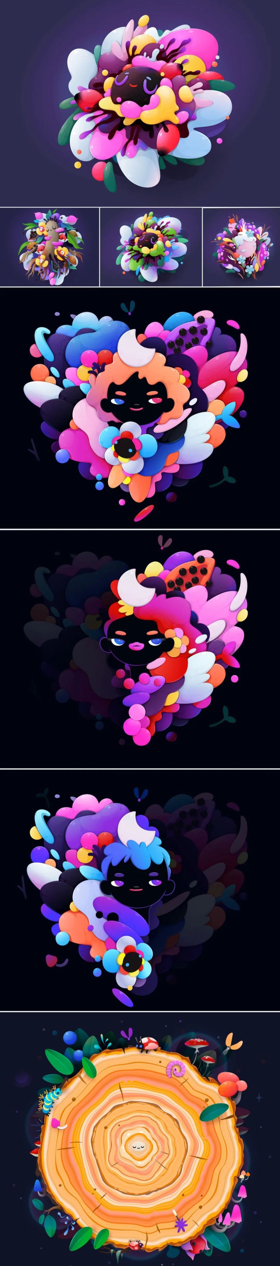 插画设计欣赏!色彩很丰富!