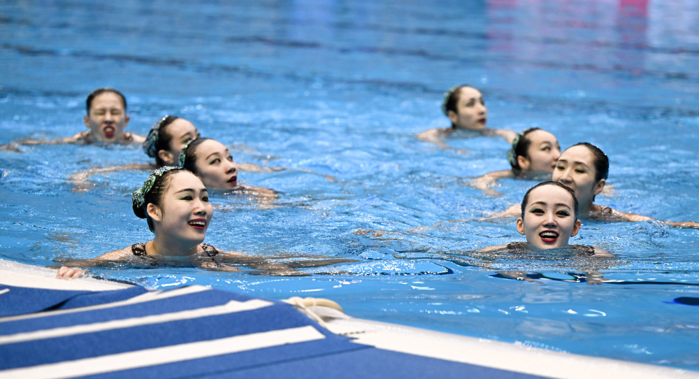 游泳世锦赛花样游泳集体自由自选决赛中国队夺冠2