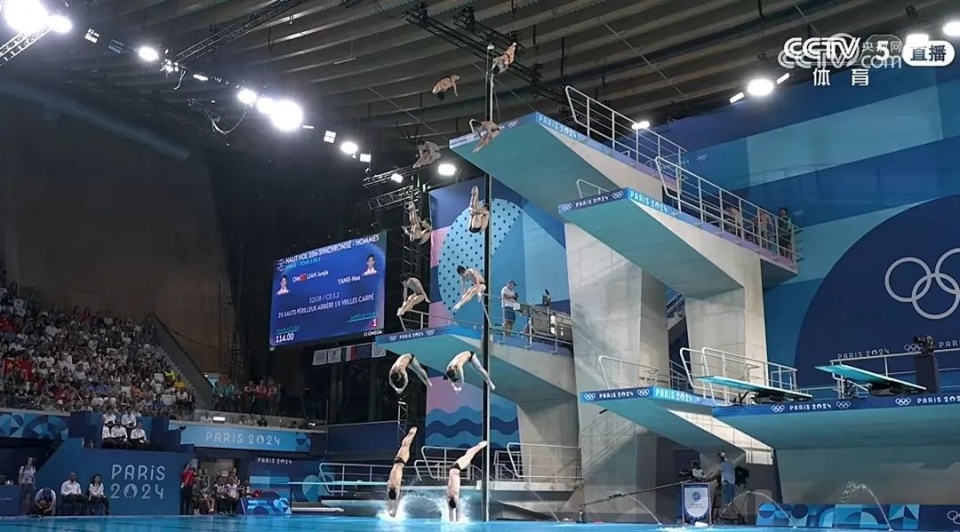 7的109c,中国队获得全场最高分103.23,锁定金牌恭喜!