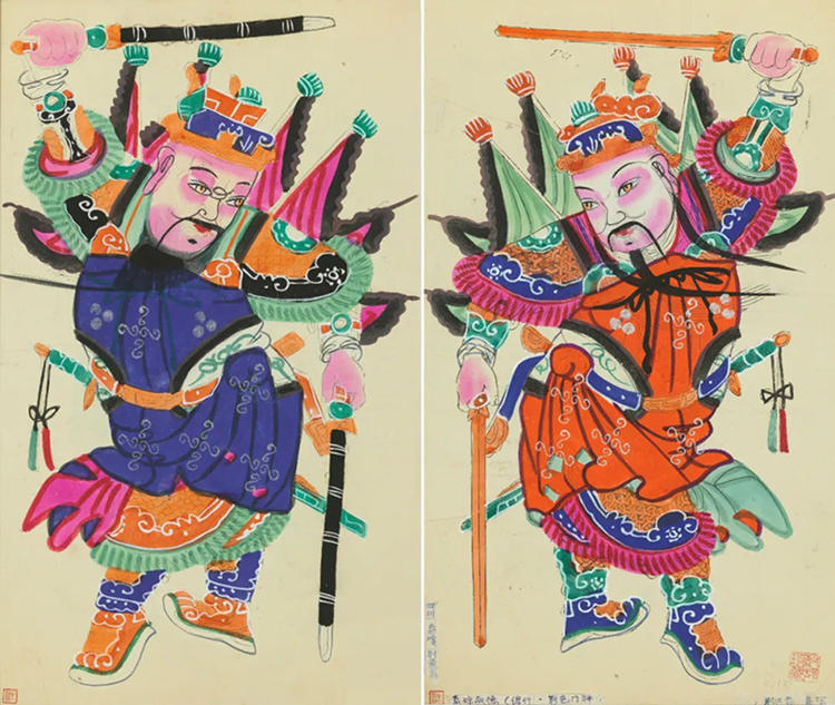 绵竹年画门神《秦琼 敬德》入选《中国美术馆人话馆藏》一书