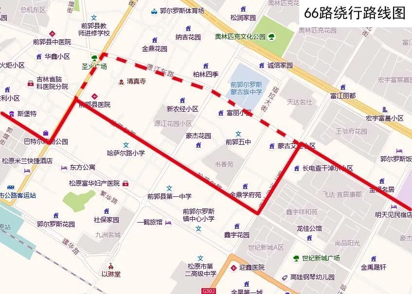 松原公交车路线图图片