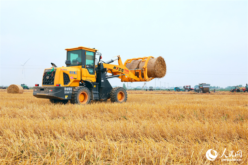 江西九江柴桑区:小麦丰收季 秸秆回收忙