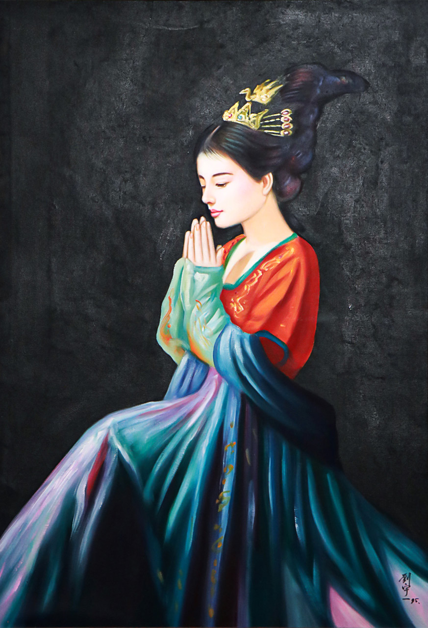 刘宇一《虔诚》该画作用基础的肖像画模式,以最简单的绘画语言表现