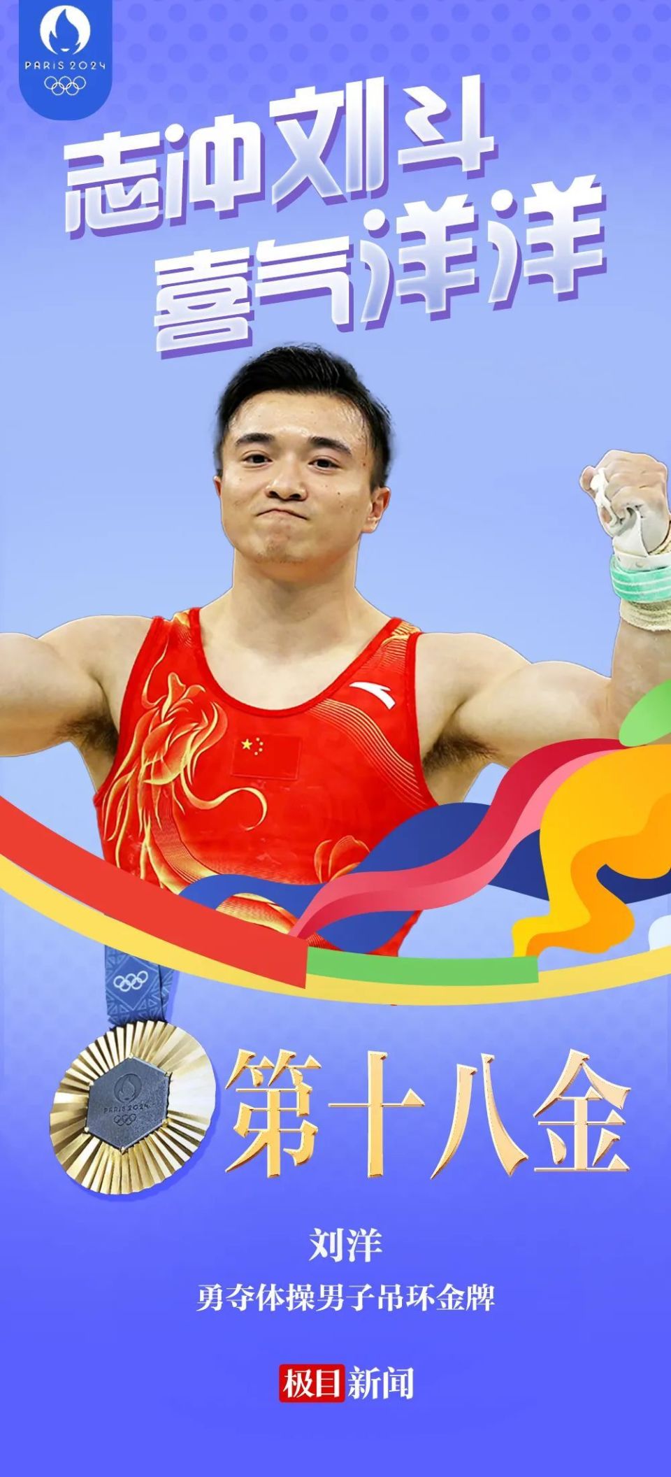 刘洋夺得体操男子吊环金牌