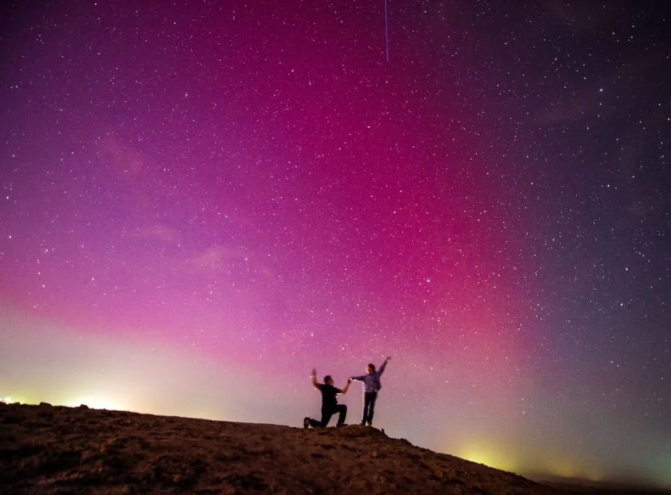 唯美浪漫!克拉玛依的天空上演极光秀