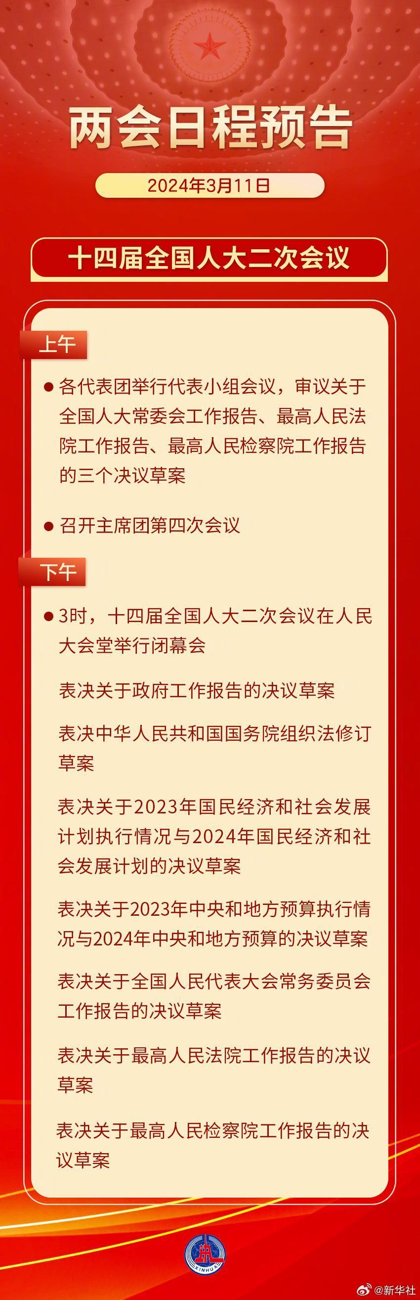 2024两会日程预告