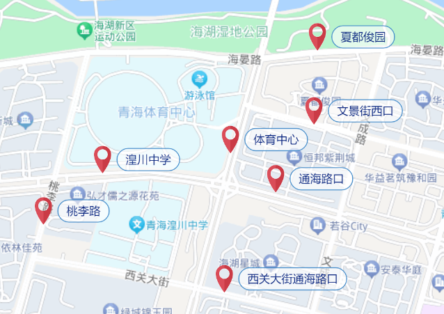 夏都俊园:104路;4.