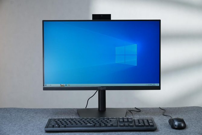 大屏商务一体机电脑海兰gms40效率不凡