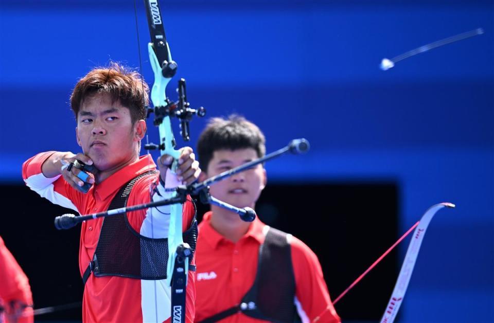 中国队获射箭男子团体第四,湖北运动员考文超铜牌赛上打出6个10环