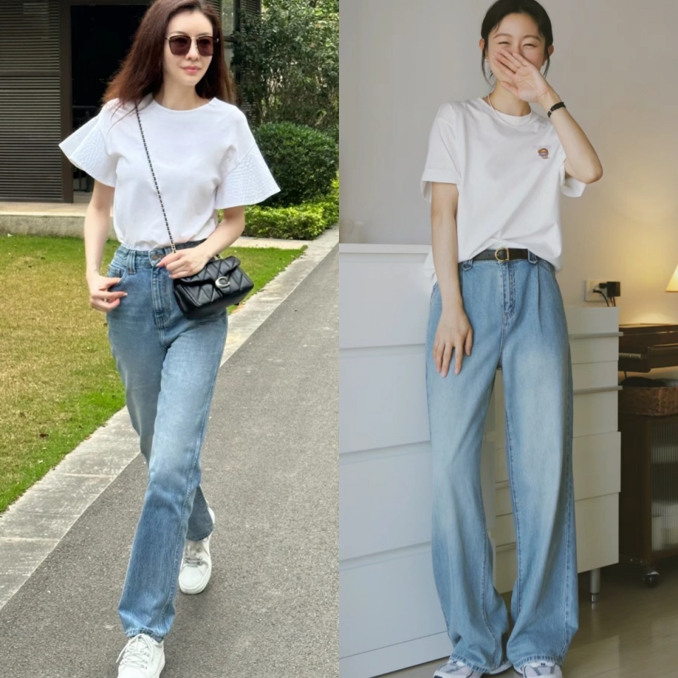 夏天不要错过蓝色"牛仔裤",不仅好搭配又显活力,还看着很清爽