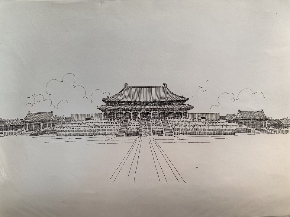 故宫素描图片大全高清图片