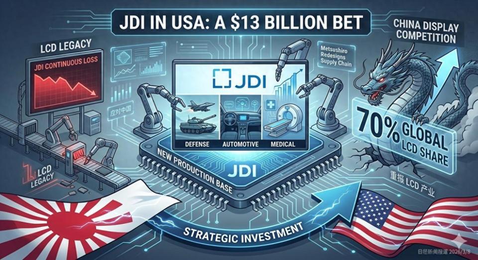 日本力挺 JDI 赴美建厂：拟斥资130亿美元重振LCD产业，抗衡中国_腾讯新闻