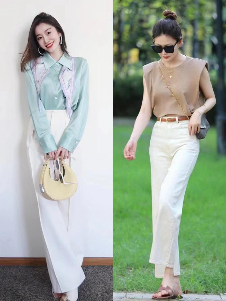 白色裤子的四种搭配思路照着穿时髦又显气质想不美都难