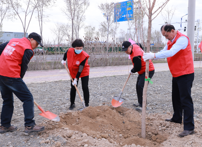 4亩,栽种夏橡,紫叶稠李,桑树等树种2808株,丁香,榆叶梅等灌木6930株.