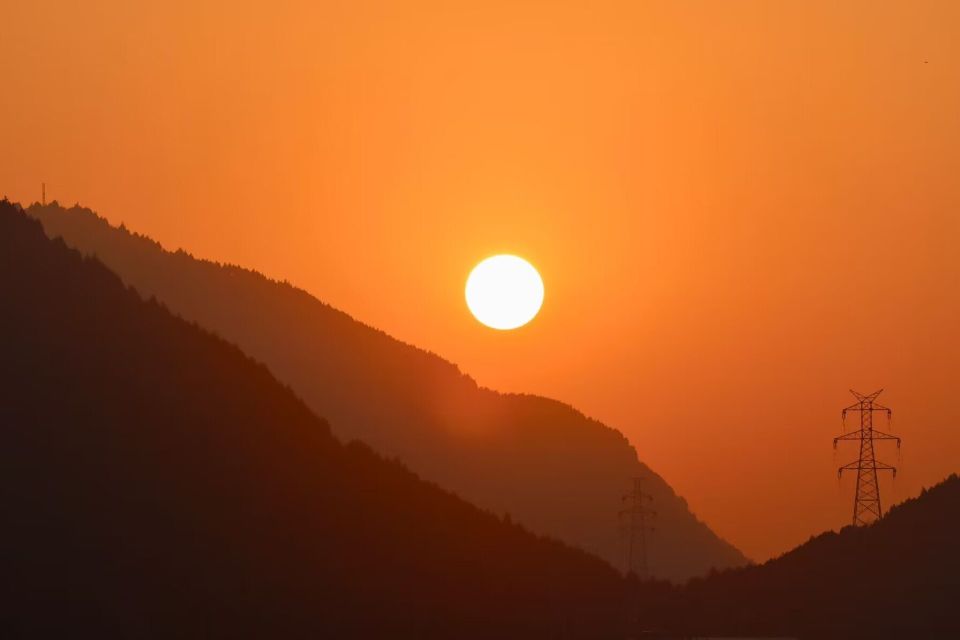 组图济南夕阳晚归图