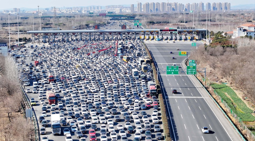 2024年2月16日,春节假期临近尾声,在安徽省滁州市全椒县g40沪陕高速