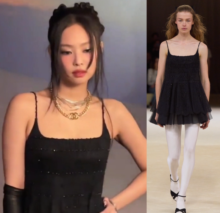 整个裙子就是个宽腰设计,让四肢修长的欧美模特穿,也就那样虽然jennie