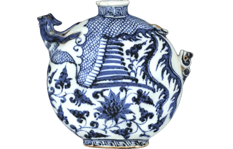 中国 大明宣徳年製  青花唐草文小壺 中国 大明宣徳年製 青花唐草文小壺 中国 大明宣徳年