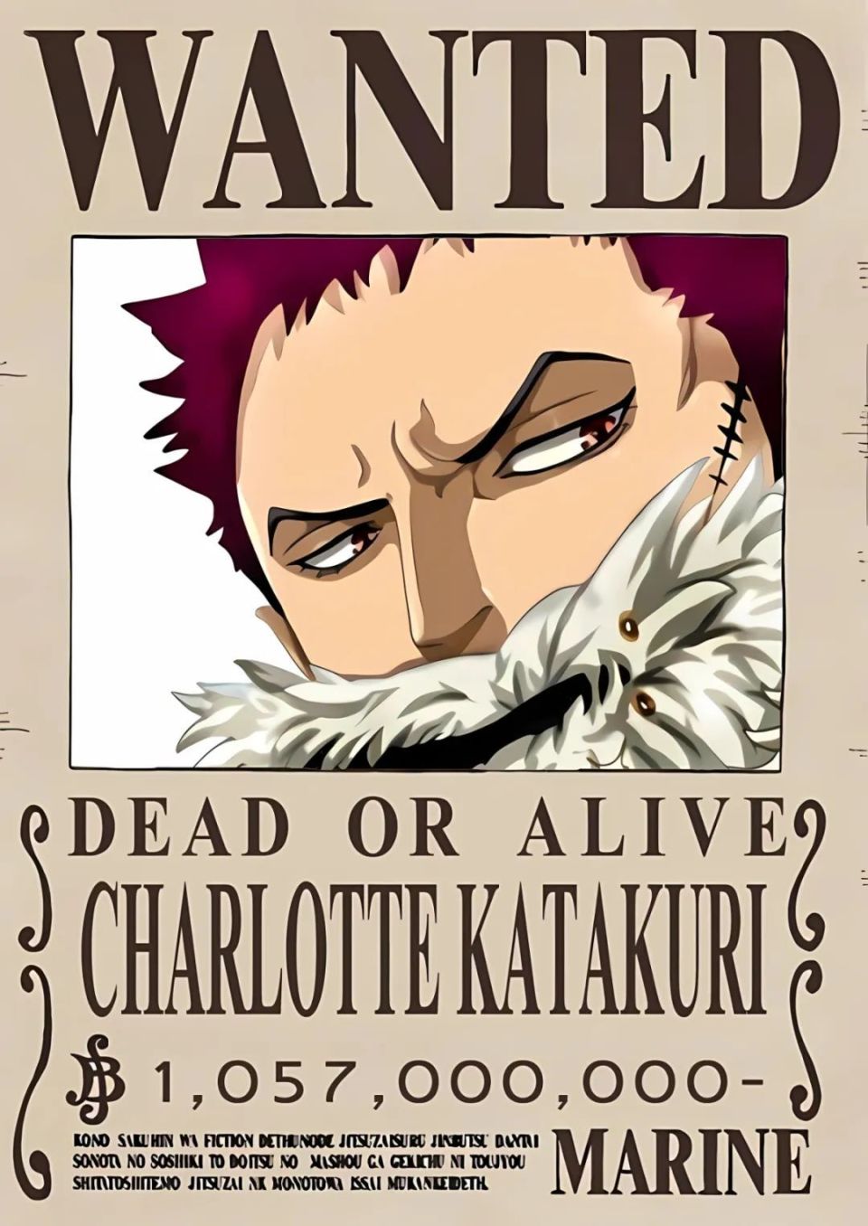 海贼王悬赏令【bigmom海贼团】,大妈 三将星 团队干部悬赏海报