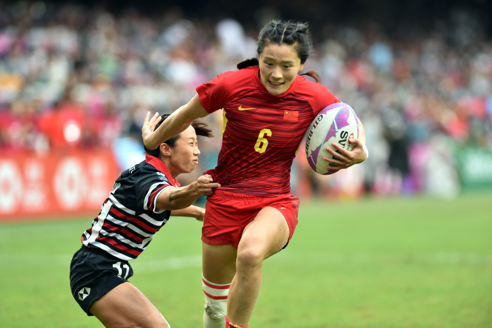 橄榄球——中国队获香港国际七人橄榄球赛"银剑赛"女子组冠军