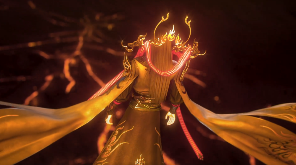 炎帝萧炎现身无尽火域,庇佑洛神族,异火恒古尺与佛怒帝炎莲帅翻