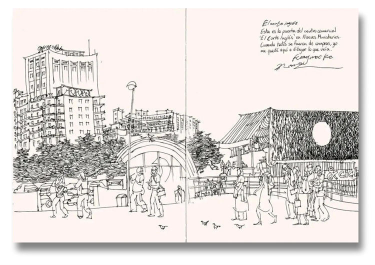 钢笔图 孔维克《西班牙广场》钢笔图 孔维克《西班牙画家委拉斯凯兹