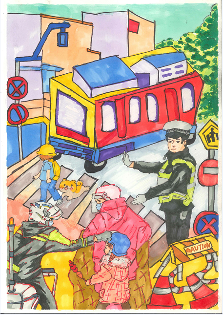 "交通安全从娃娃抓起,心相连共建平安校园"主题绘画征文获奖作品展播!